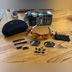 Oakley Flak Jacket XL Red Sunglasses